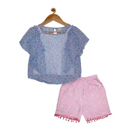 KiddoPanti Girls Printed Top with Shorts-picture-15