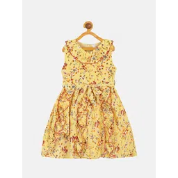 KiddoPanti Girls Sleeveless Floral Fit & Flare Dress-picture-12