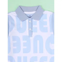 KiddoPanti Girls Typography Printed Polo Collar Cotton T-shirt image 3