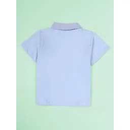 KiddoPanti Girls Typography Printed Polo Collar Cotton T-shirt image 2