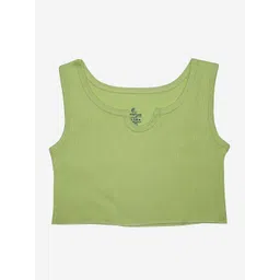 KiddoPanti Girls Yellow Ribbed Tank Crop Top-picture-58