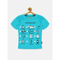 Kiddopanti Kids Aqua Blue Printed T-Shirt-picture-30