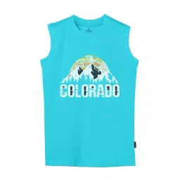 Kiddopanti Kids Aqua Blue Printed T-Shirt-picture-27