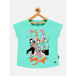 Kiddopanti Kids Aqua Blue Printed T-Shirt-picture-35