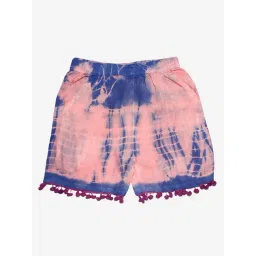 Kiddopanti Kids Baby Pink & Blue Tie & Dye Shorts-picture-12