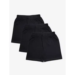 Kiddopanti Kids Black Solid Cycling Shorts (Pack Of 3)-picture-12