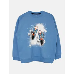 Kiddopanti Kids Blue Printed Full Sleeves Sweatshirt-picture-39