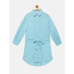 Kiddopanti Kids Blue Regular Fit Full Sleeves Dress-picture-48