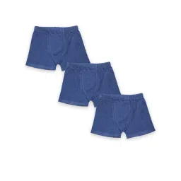 Kiddopanti Kids Blue Solid Boxer Shorts (Pack Of 3)-picture-37