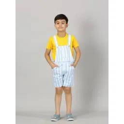 Kiddopanti Kids Blue Striped Dungaree-picture-46
