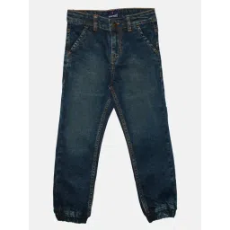 Kiddopanti Kids Dark Blue Solid Jeans-picture-16