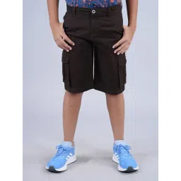 Kiddopanti Kids Dark Brown Solid Shorts-picture-29