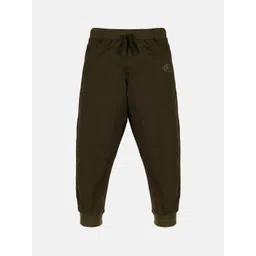 KiddoPanti Kids Green Solid Pure Cotton Track Pants-picture-10
