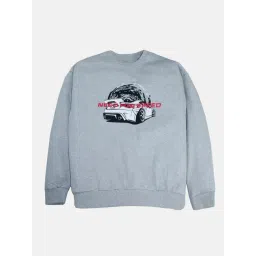 Kiddopanti Kids Grey Melange Printed Full Sleeves Sweatshirt-picture-40