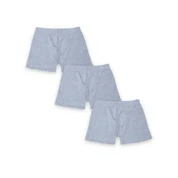 Kiddopanti Kids Grey Melange Solid Boxer Shorts (Pack Of 3)-picture-10