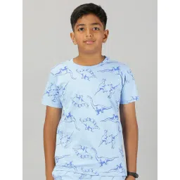 Kiddopanti Kids Light Blue Printed T-Shirt-picture-29