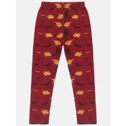 Kiddopanti Kids Maroon Printed Leggings-picture-28