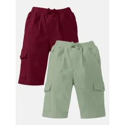 Kiddopanti Kids Multicolor Solid Shorts (Pack Of 2)-picture-16