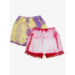 Kiddopanti Kids Multicolor Tie & Dye Shorts (Pack Of 2)-picture-18