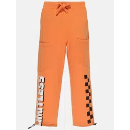 Kiddopanti Kids Orange & White Cotton Printed Trackpants-picture-19