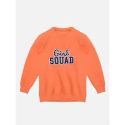Kiddopanti Kids Orange Embroidered Full Sleeves Sweatshirt-picture-16