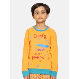Kiddopanti Kids Orange Printed Full Sleeves T-Shirt-picture-20