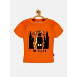 Kiddopanti Kids Orange Printed T-Shirt-picture-14