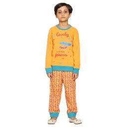Kiddopanti Kids Orange Printed T-Shirt with Pants-picture-22