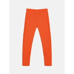 Kiddopanti Kids Orange Solid Leggings-picture-15