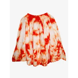 Kiddopanti Kids Orange Tie & Dye Skirt-picture-37