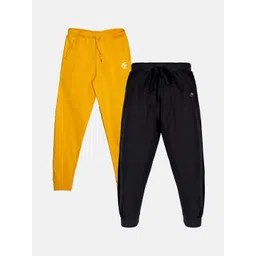 KiddoPanti Kids Pack Of 2 Printed Pure Cotton Joggers-image-6