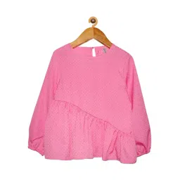 Kiddopanti Kids Pink Embellished Full Sleeves Top-picture-23