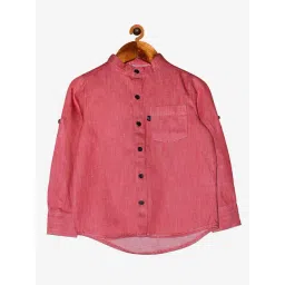 Kiddopanti Kids Pink Solid Full Sleeves Shirt-picture-46