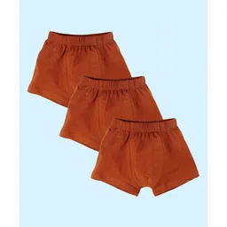 Kiddopanti Pack Of 3 Solid Boxer Shorts - Brown-picture-29