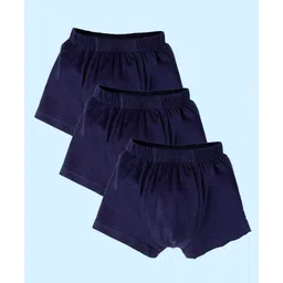 Kiddopanti Pack Of 3 Solid Boxer Shorts - Navy-picture-26