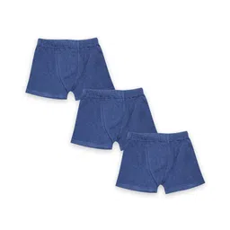 Kiddopanti Pack Of 3 Solid Boxer Shorts - Navy Blue-picture-30