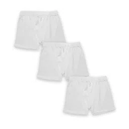 Kiddopanti Pack Of 3 Solid Boxer Shorts - White-picture-17
