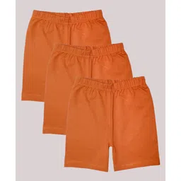 Kiddopanti Pack Of 3 Solid Cycling Shorts - Brown-picture-29