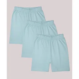 Kiddopanti Pack Of 3 Solid Cycling Shorts - Ice Blue-picture-40