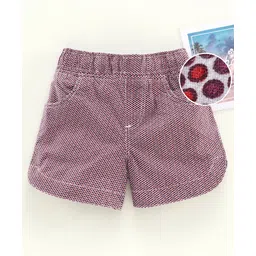 Kiddopanti Polka Print Design Hot Short - Maroon-picture-11