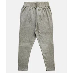 Kiddopanti Solid Capri Leggings -  Grey Melange-picture-11