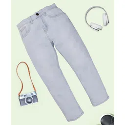 Kiddopanti Solid Denim Pant - Light Blue-image-16