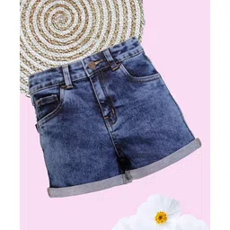 Kiddopanti Solid Shorts - Blue-picture-24