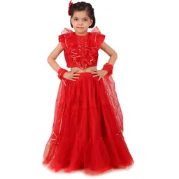 Kiddorama Girls Embellished Sequinned Ready to Wear Lehenga & Blouse With Dupatta-picture-36