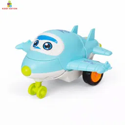 kiddy nation SkyRobo Transformer Friction Powered Plane Toy for Kids | Push & Go Aircraft Car-picture-13