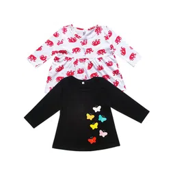 KIDEEZGUILD Girls Pack Of 2 Printed Cotton Dress-picture-38