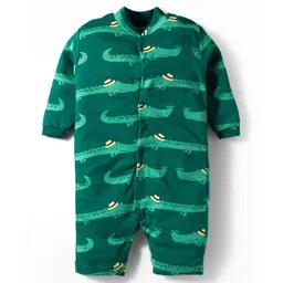 Kidi Wav Full Sleeves Crocodile Printed Romper - Green-picture-25