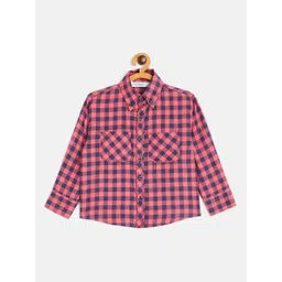 KIDKLO Boys Coral Buffalo Checks Checked Casual Shirt-picture-25