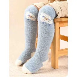 Kidofash Fur Animal Print Socks-LBlue-image-28
