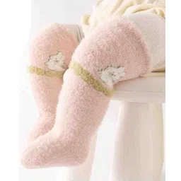 Kidofash Fur Animal Print Socks-Pink-image-25